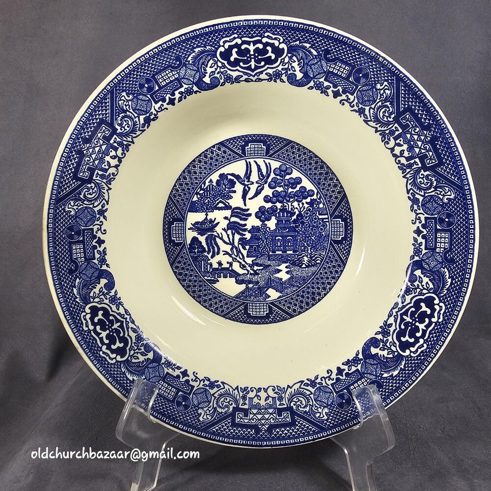 Royal China Willow Ware Blue Soup Bowl Royal Ironstone USA Dinnerware Stoneware